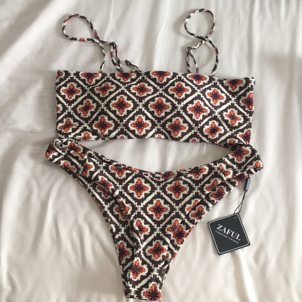 Zaful Brown&Orange Bikini